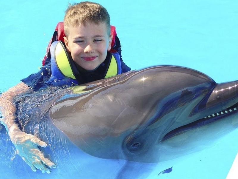 Ребенок и дельфин